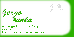 gergo munka business card
